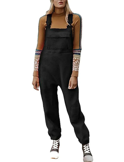 Herrar Dungarees Bekväm Polarfleece Justerbara Remmar-2