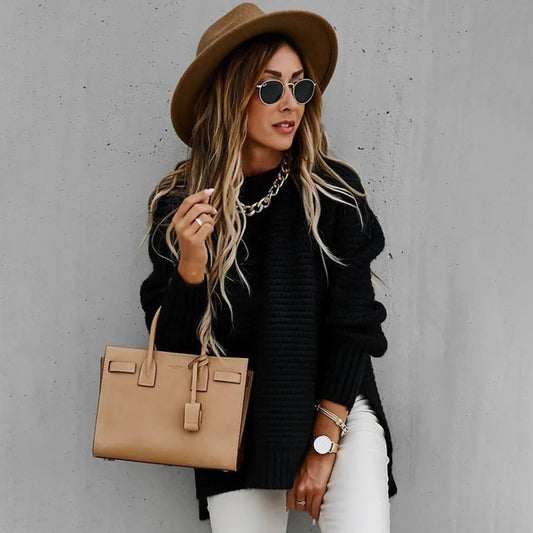 Dam Virkad Tröja med Sidospår i Andningsbart Material-1