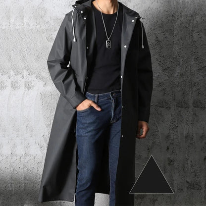 Herr Lång Regnrock Premium Kvalitet Polyester Elegant Design-2