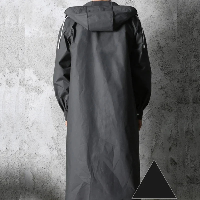Herr Lång Regnrock Premium Kvalitet Polyester Elegant Design-3