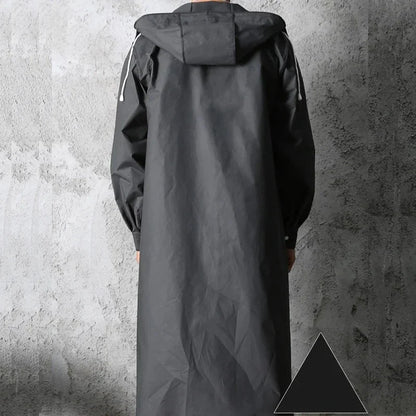 Herr Lång Regnrock Premium Kvalitet Polyester Elegant Design-3