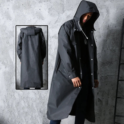 Herr Lång Regnrock Premium Kvalitet Polyester Elegant Design-5