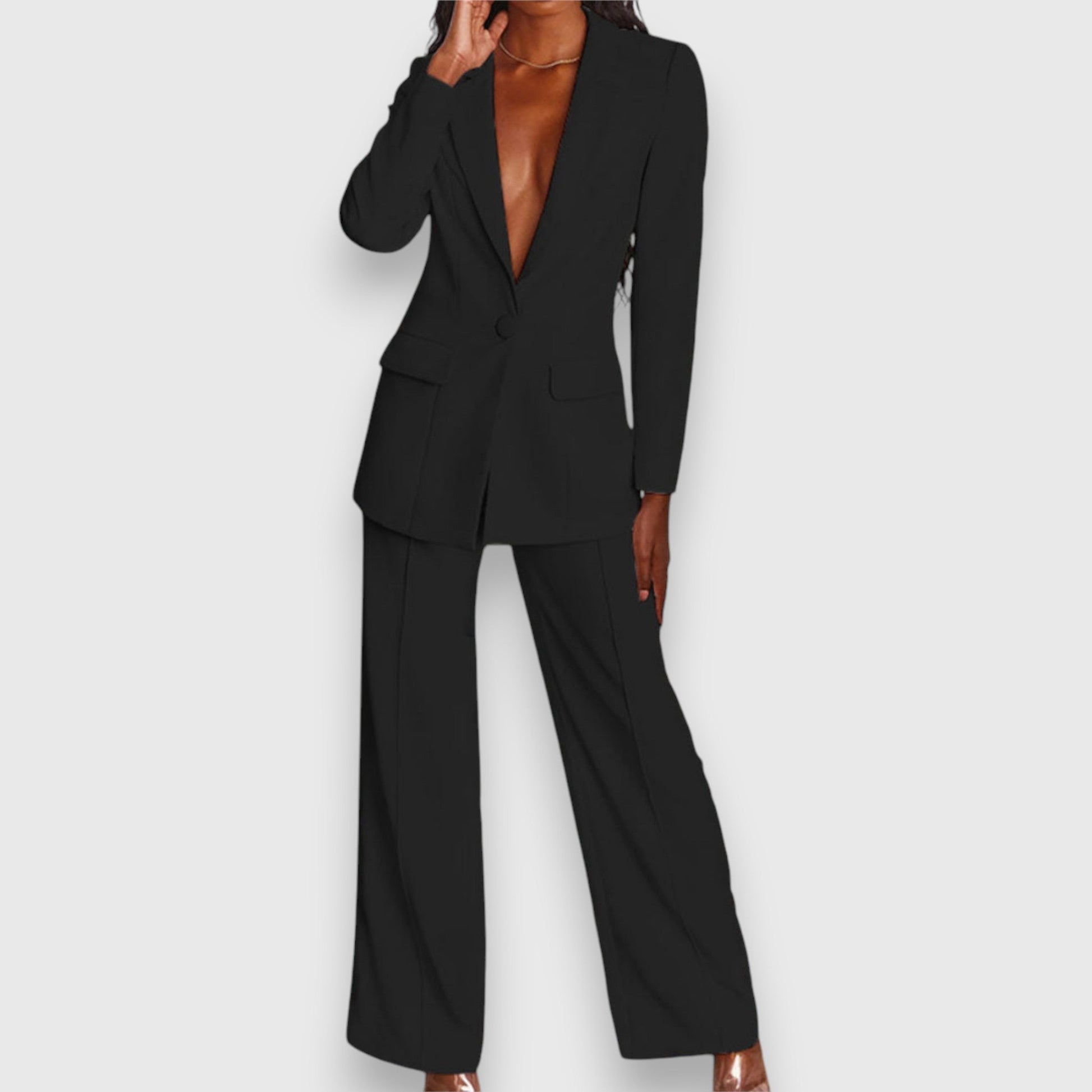 Variant image for Dam Blazer och Byxor Elegant Polyester Elastan-19