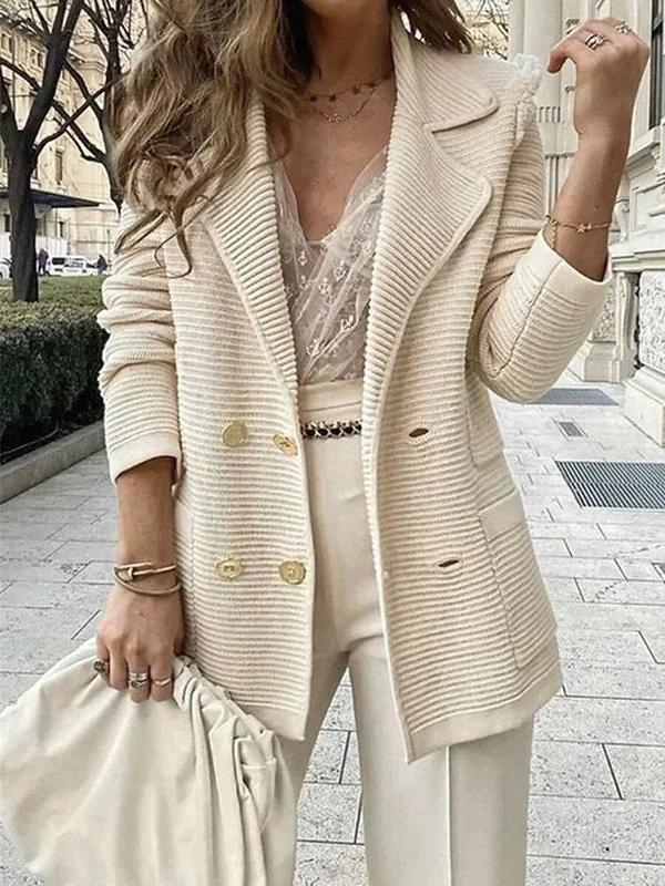 Lång Väst Dam Blazer Polyester Klassisk Passform-2