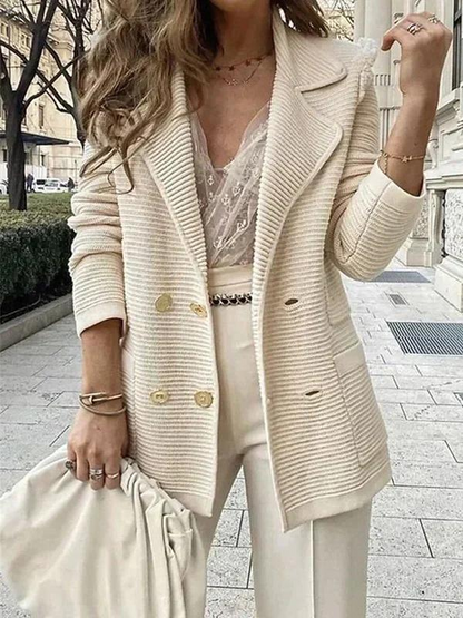 Lång Väst Dam Blazer Polyester Klassisk Passform-2