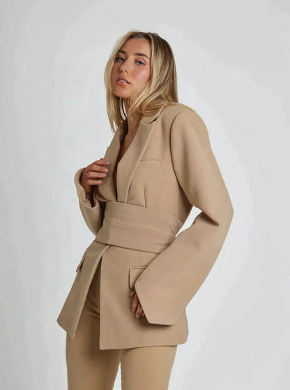 Kvinnors Jacka Med Bälte Lång Polyester-6
