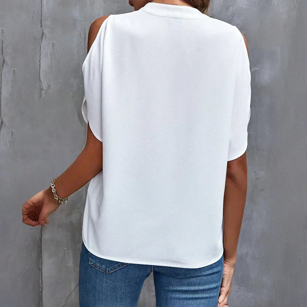 Kvinnor Sommarblus Avslappnad T-shirt Bomull-6
