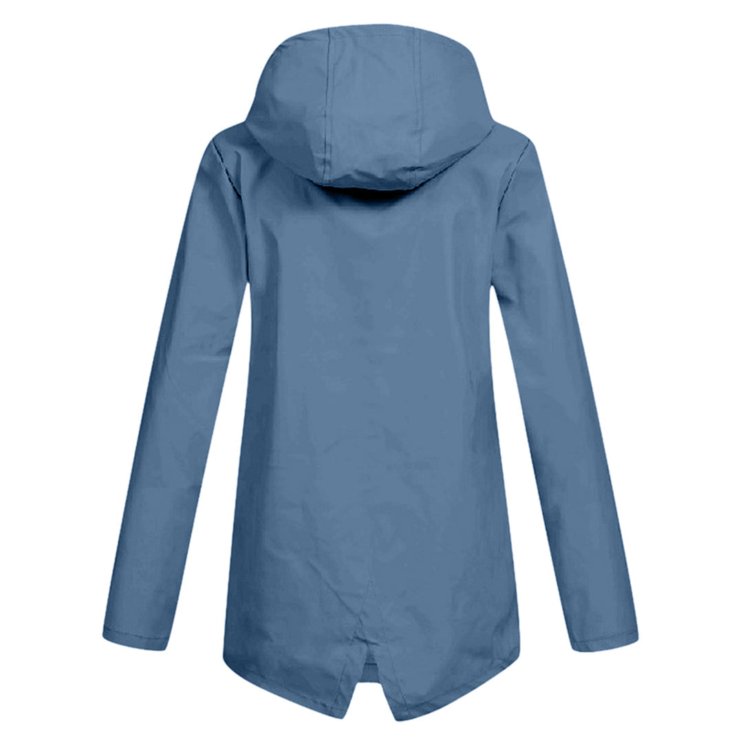 Damenjacke Wasserfest Modernes Design mit Kapuze und Taschen-4