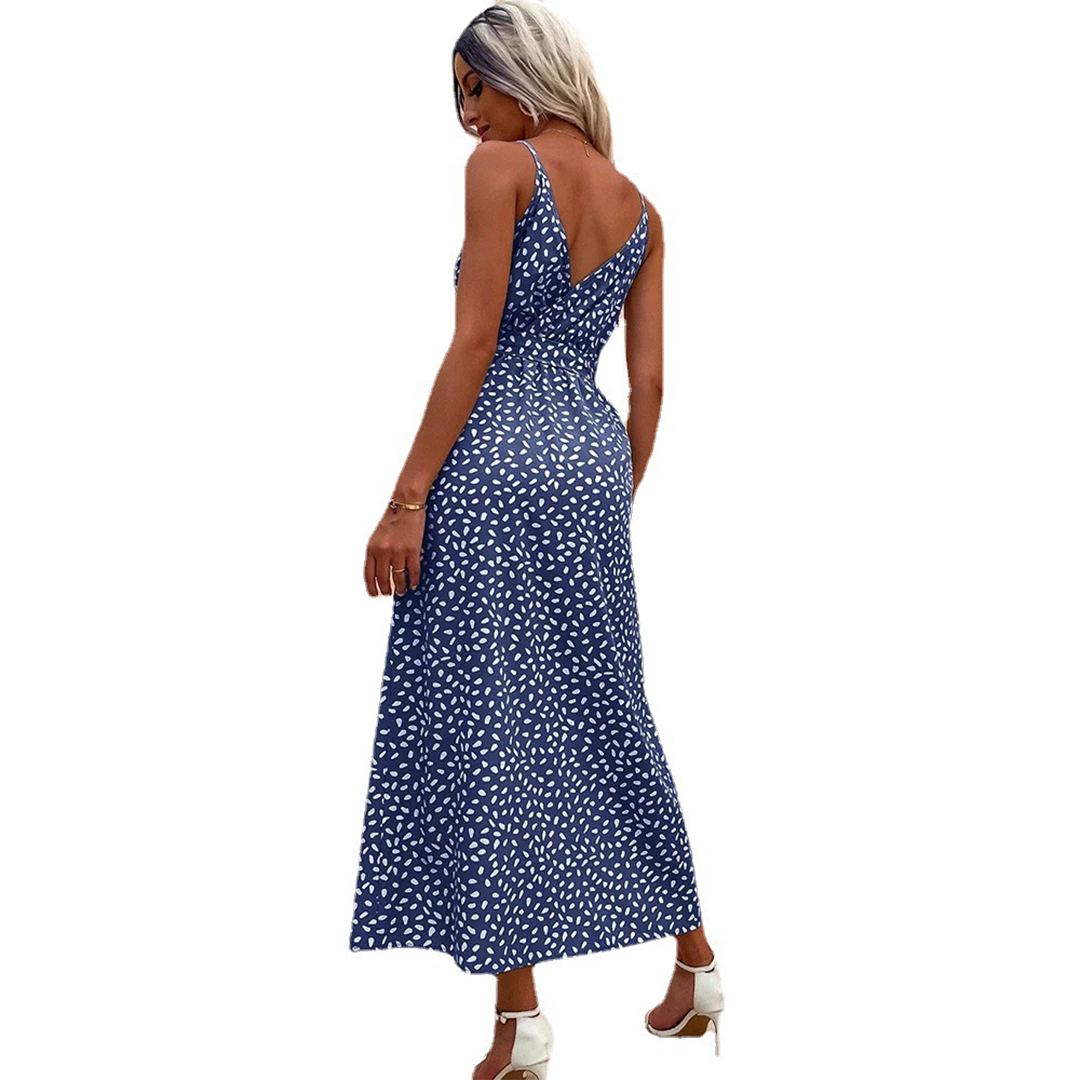 Maxiklänning Dam Prickig Lätt Polyester för Sommar – Elegant och Bekväm Maxi Klänning i Normal Passform 2