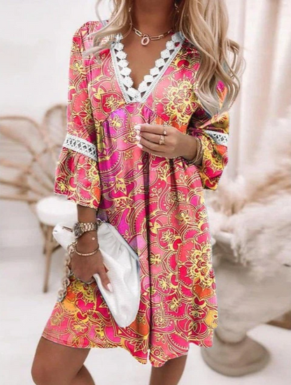 Variant image for Kvinnors Fritidsklänning Broderad Luftigt Tyg-7