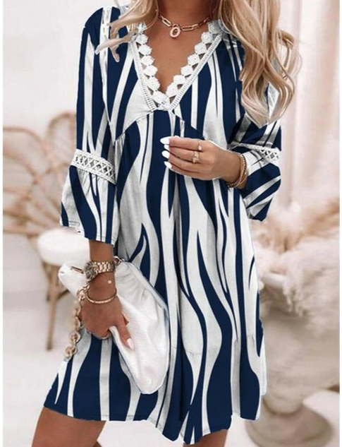 Variant image for Kvinnors Fritidsklänning Broderad Luftigt Tyg-1