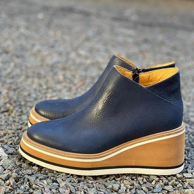 Kilstövlar för Dam med Kilasula och Slip-On Design – Syntetiskt Yttertyg, Mångsidig Casual Stil, Skafthöjd 10 cm 12