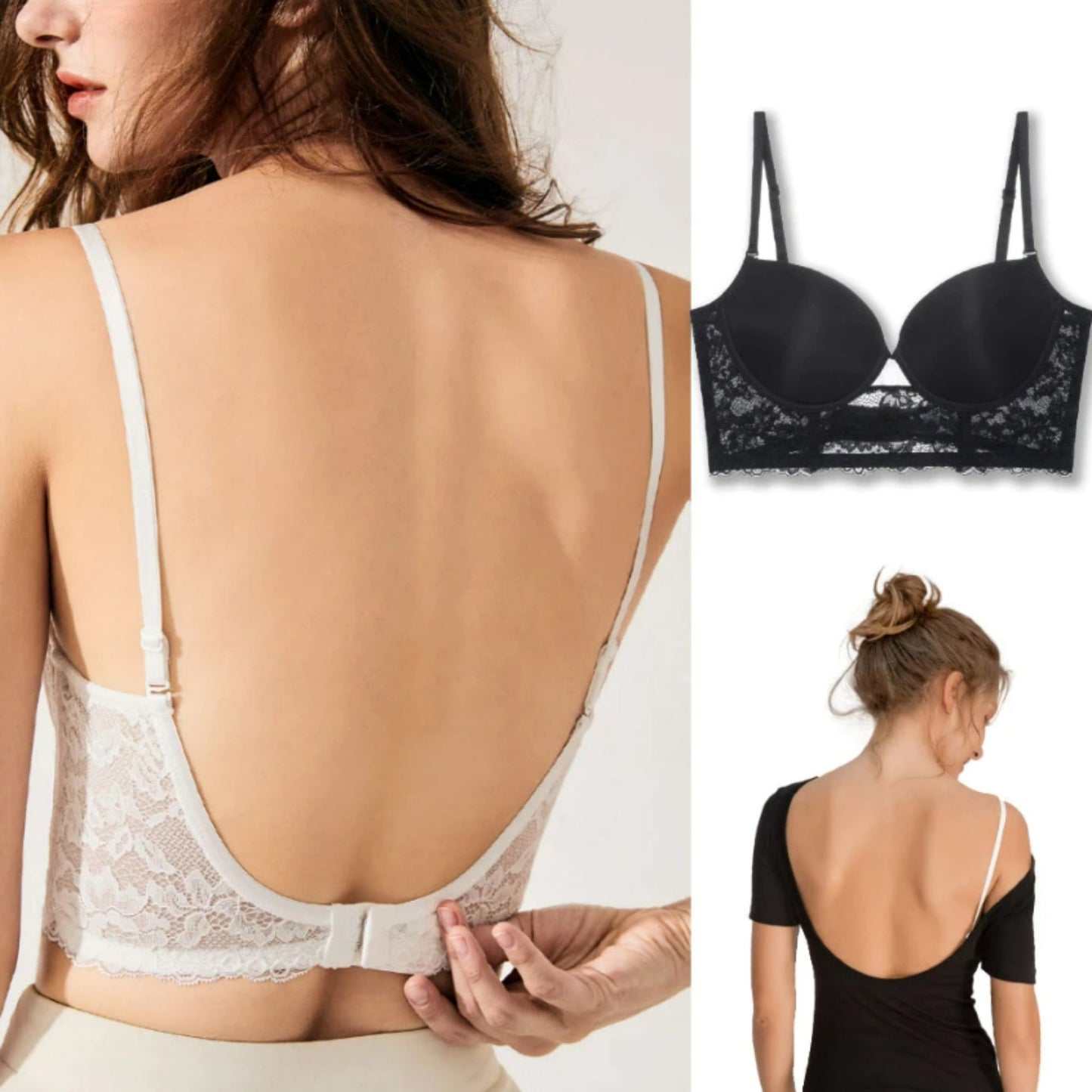 Bralette BH för Dam med Stöd för Ryggfria Klänningar – Högkvalitativt Tyg och Bekväm Passform 7