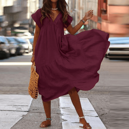 Kvinnoklänning Avslappnad Monokrom 100% Bomull 13