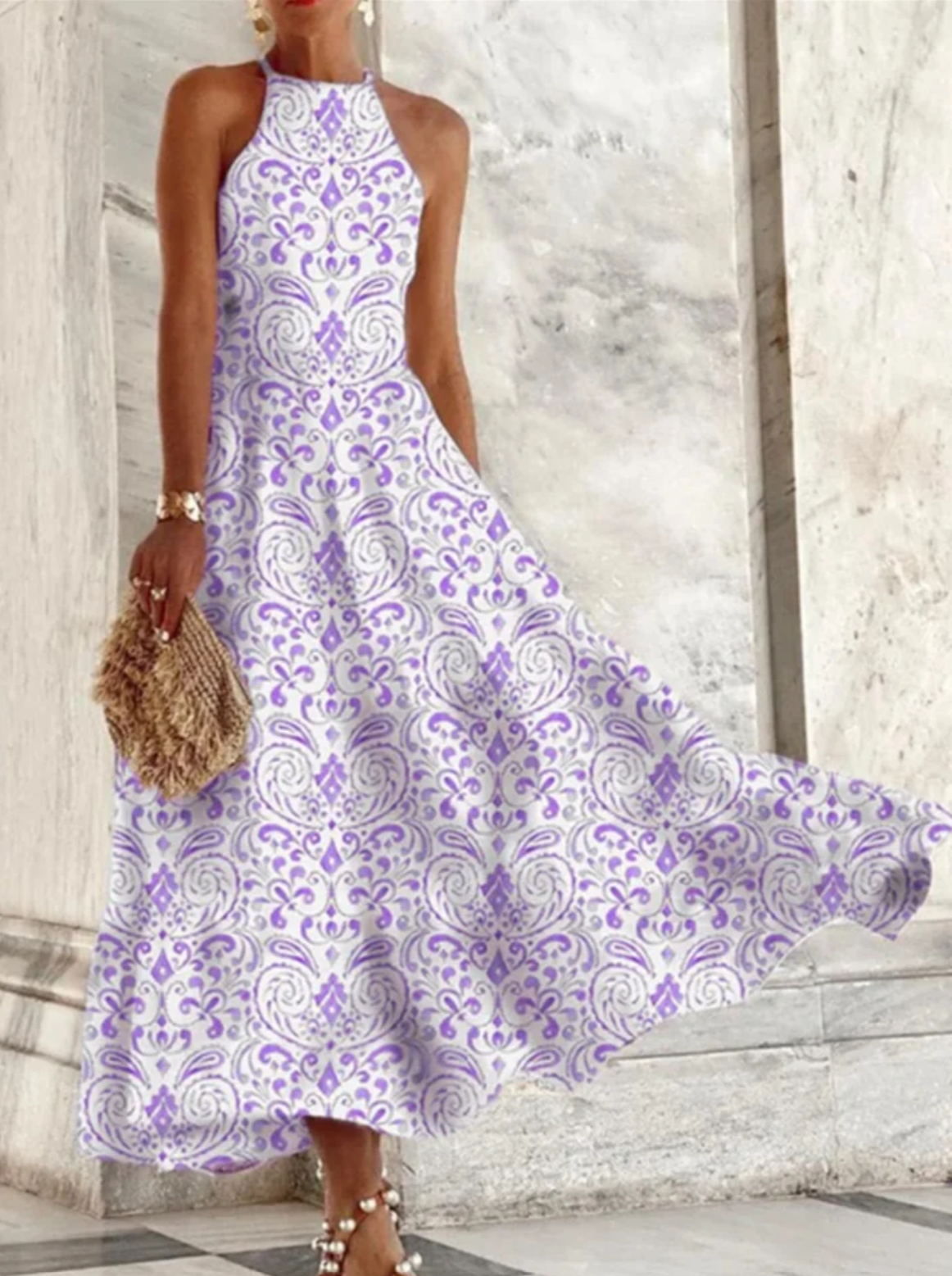 Variant image for Kvinnors Lång Klänning Elegant Polyester-13