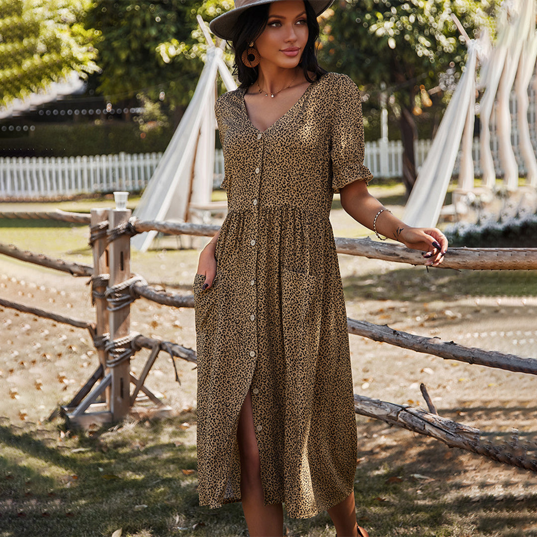 Sommarklänning Dam Puffdesign Hållbara Tyger-6