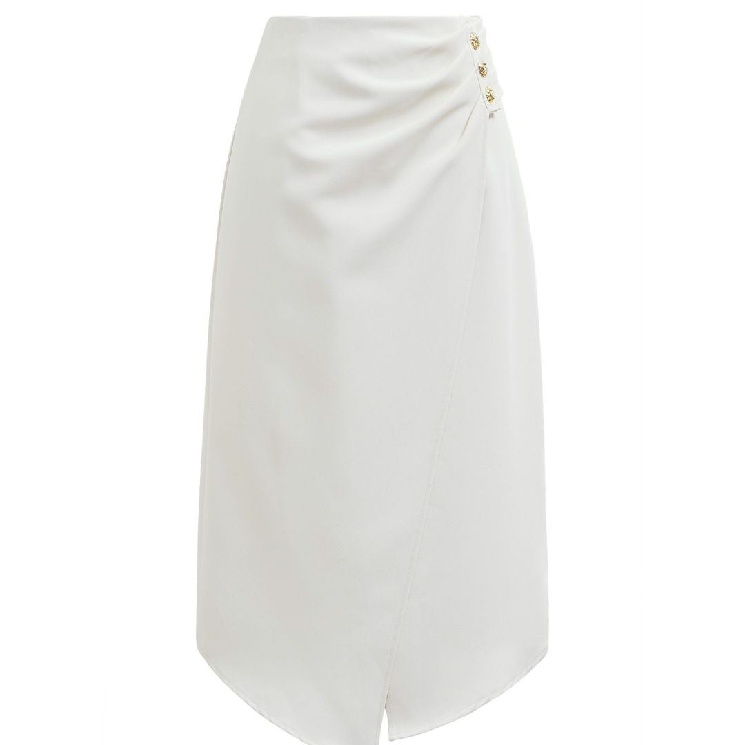 Fina Dam Klänningar Oregelbunden Klaff Knäppta Veck Polyester-1