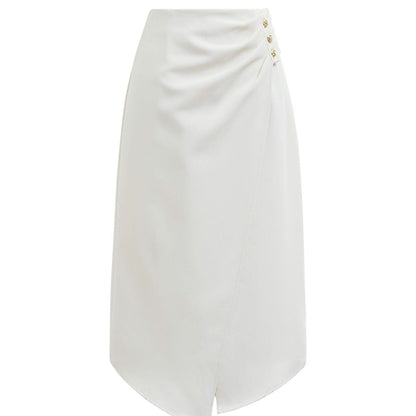 Fina Dam Klänningar Oregelbunden Klaff Knäppta Veck Polyester-1