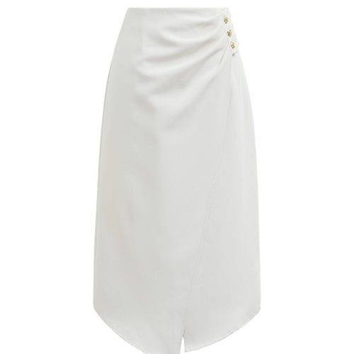 Fina Dam Klänningar Oregelbunden Klaff Knäppta Veck Polyester-1