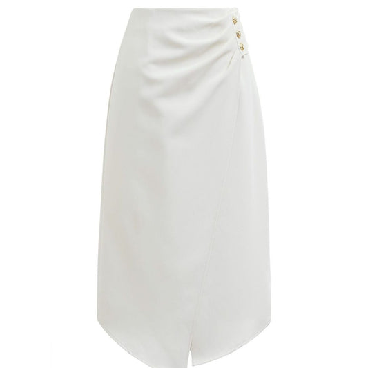 Fina Dam Klänningar Oregelbunden Klaff Knäppta Veck Polyester-1