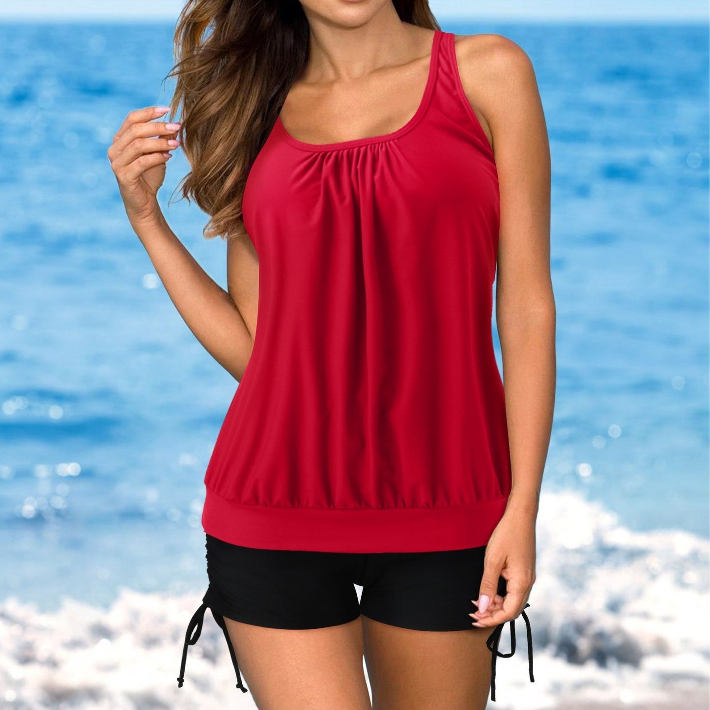 Tankini Dam Lindex U-ring Högmidjad Nylon Spandex-3
