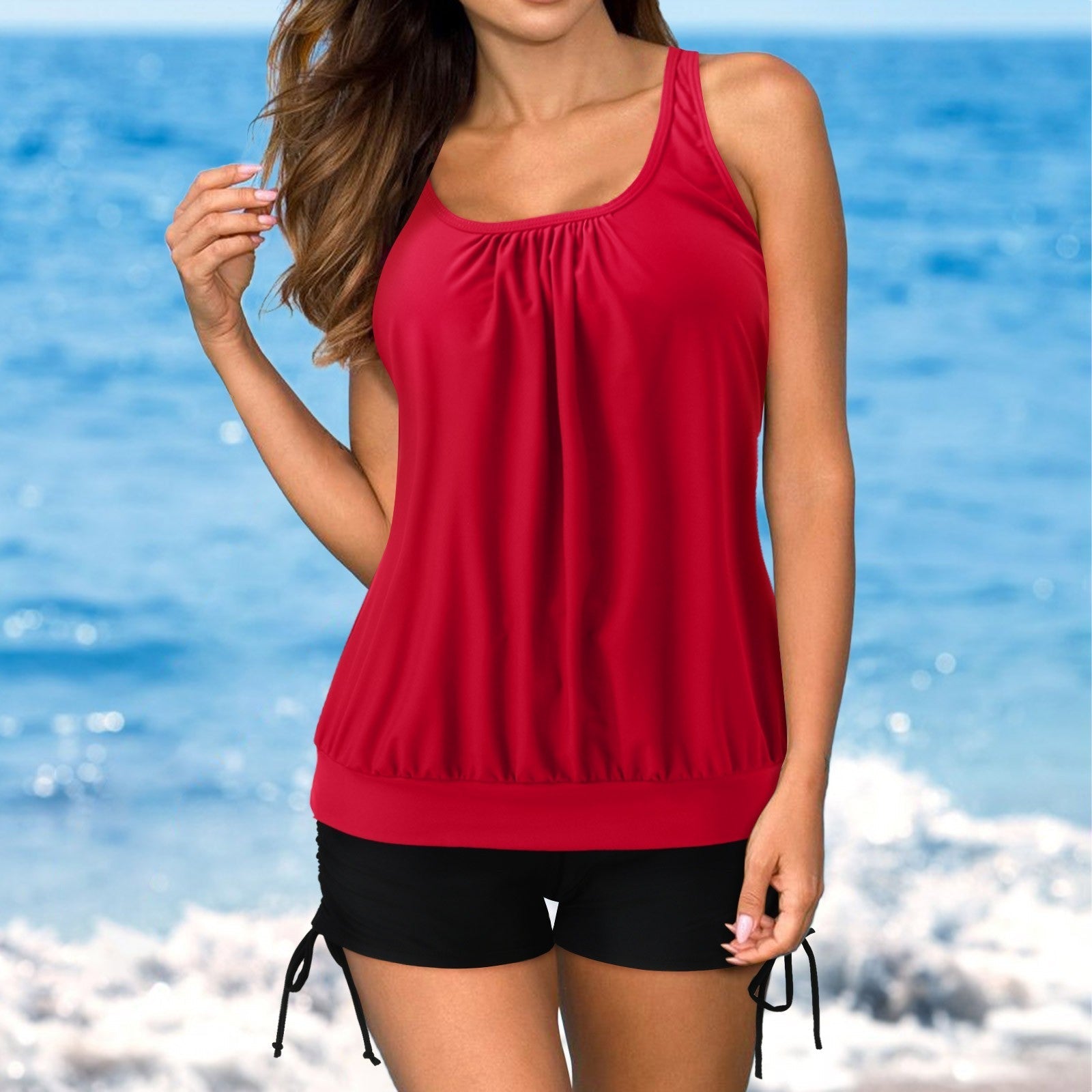 Tankini Dam Lindex U-ring Högmidjad Nylon Spandex-3