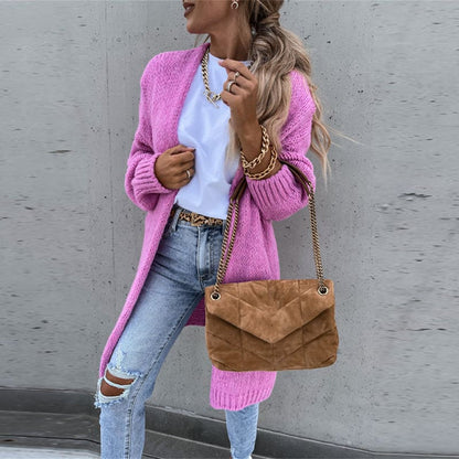 Beige Dam Kappa Överdimensionerad Stickad Mjuk Fiber-4