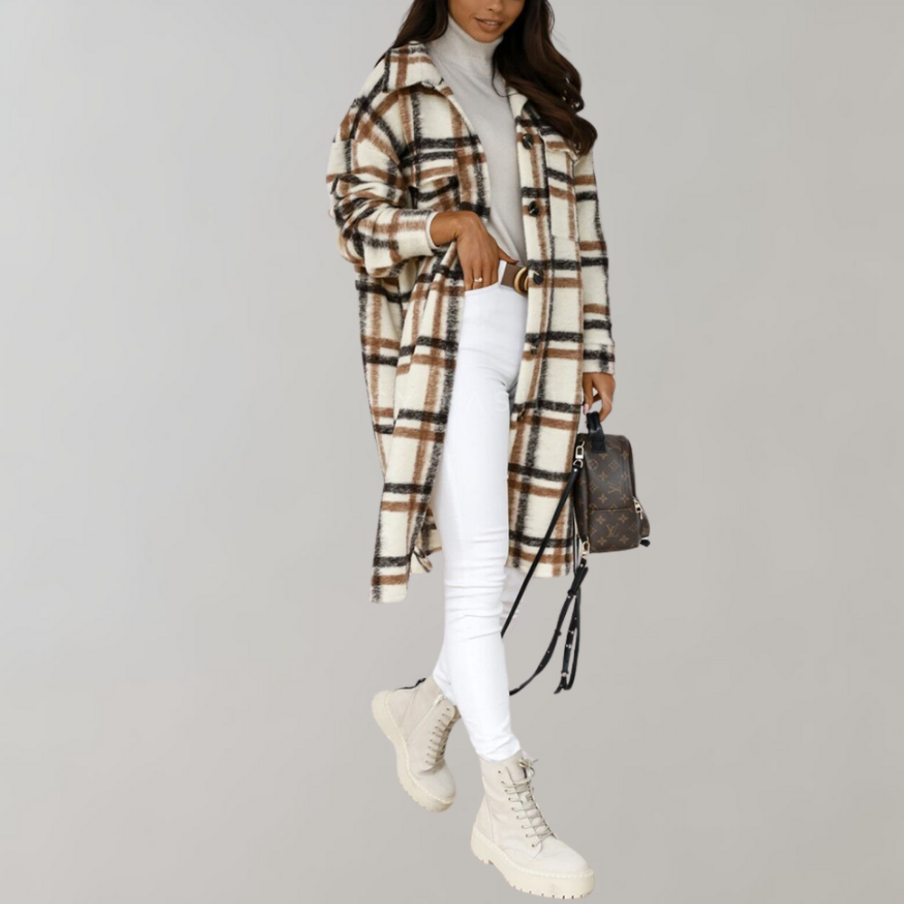 Damjacka Mjuk Modern Polyester Avslappnad Passform-3
