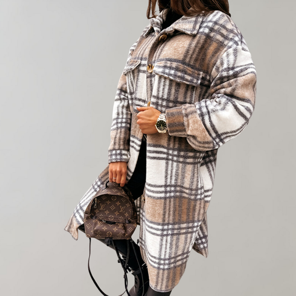 Damjacka Mjuk Modern Polyester Avslappnad Passform-5