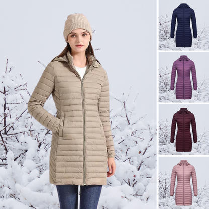 Dam Lång Parkajacka med Huva Polyester Vinter 3