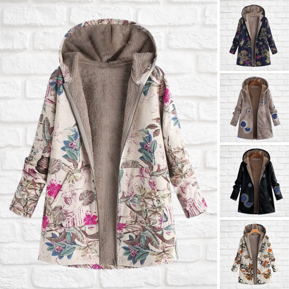 Damjacka Vintage Design i Kashmir och Siden med Huva 2