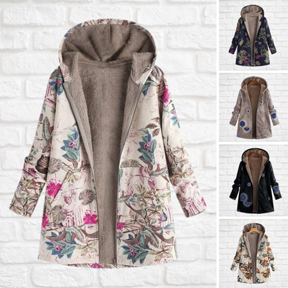 Damjacka Vintage Design i Kashmir och Siden med Huva 2