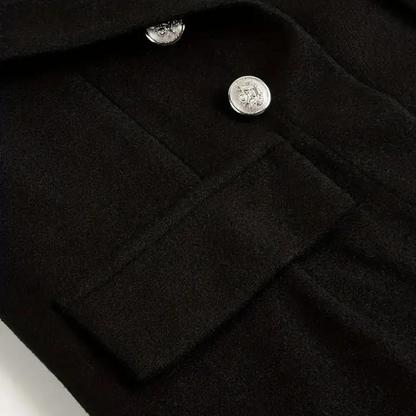 Dam Blazer Klassisk Stil med Knappar Högkvalitativt Tyg-3
