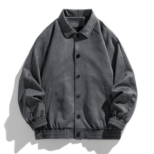 Herrjacka Vintage Stil Högkvalitativt Material för Höst- och Vinteroutfits-1