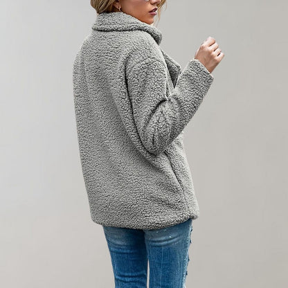 Vinterjacka Dam med Modern Bred Passform i Mjuk Polyester – Perfekt för Vår och Höst 2