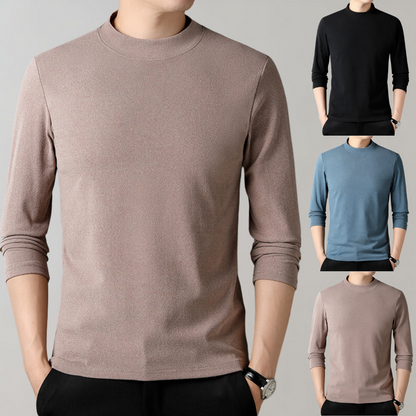 Herr Långärmad T-shirt Casual 100% Bomull-3