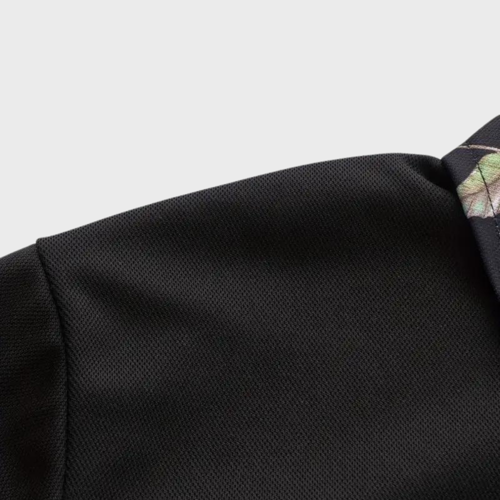 Herr Polo Skjorta Blommig Design Mjuk Bomull-4