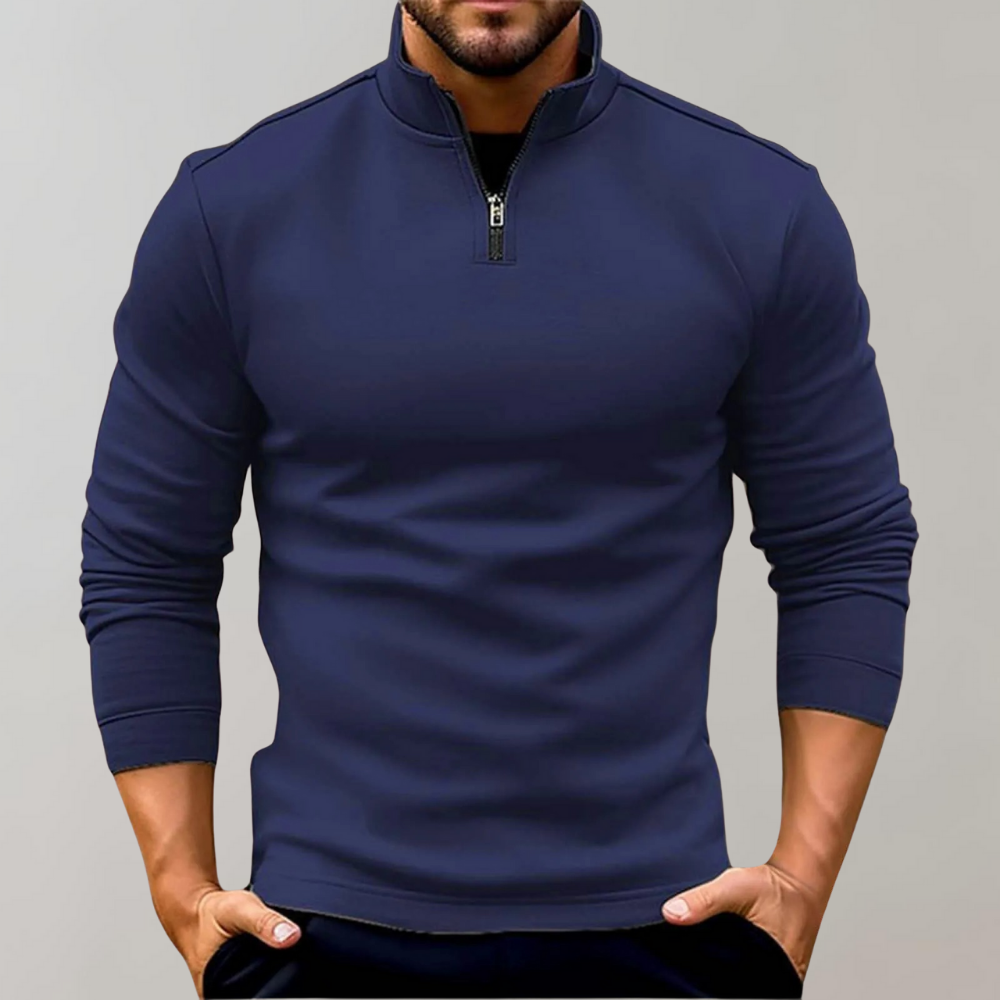 Herr Tröja Med Dragkedja Polyester Komfortabel Modern 8