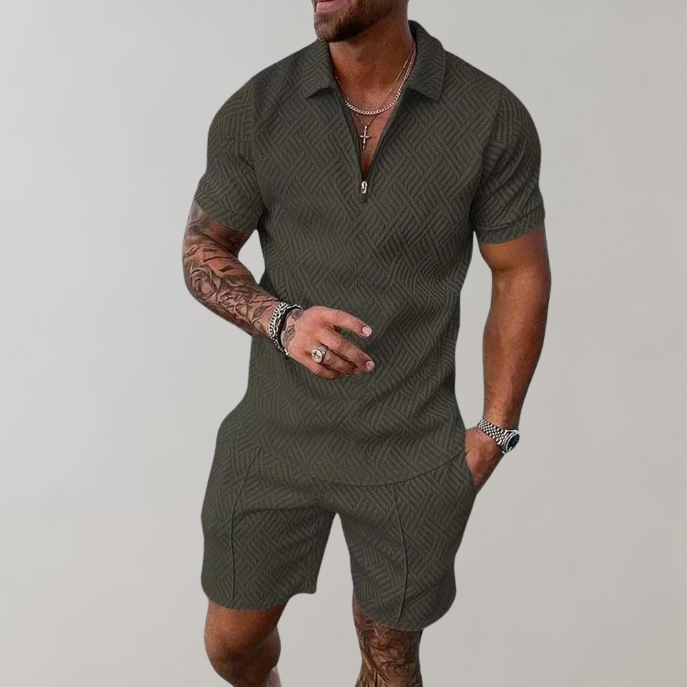 Variant image for Herr Polo och Shorts Set Polyester För Avslappnad Stil-7