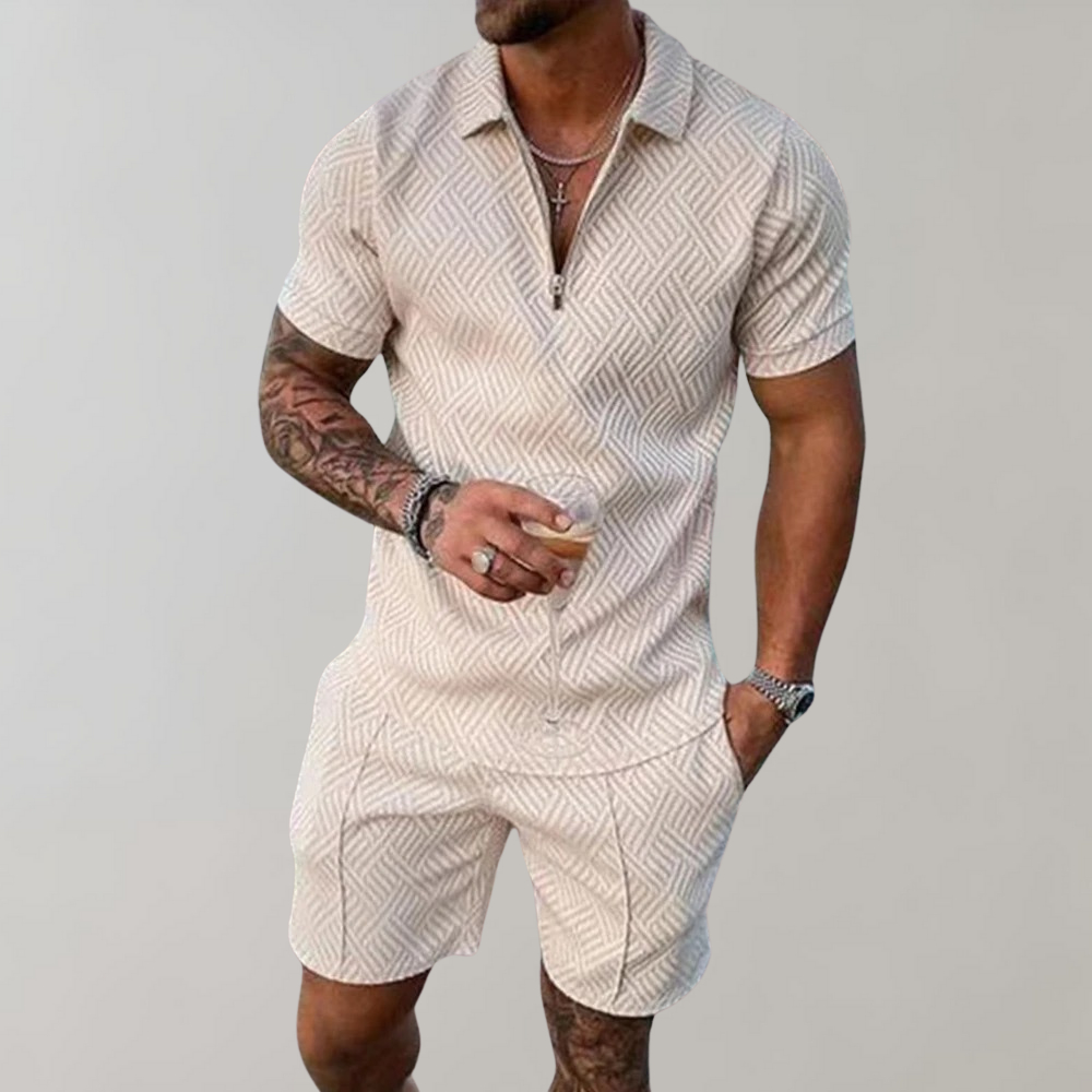 Variant image for Herr Polo och Shorts Set Polyester För Avslappnad Stil-13