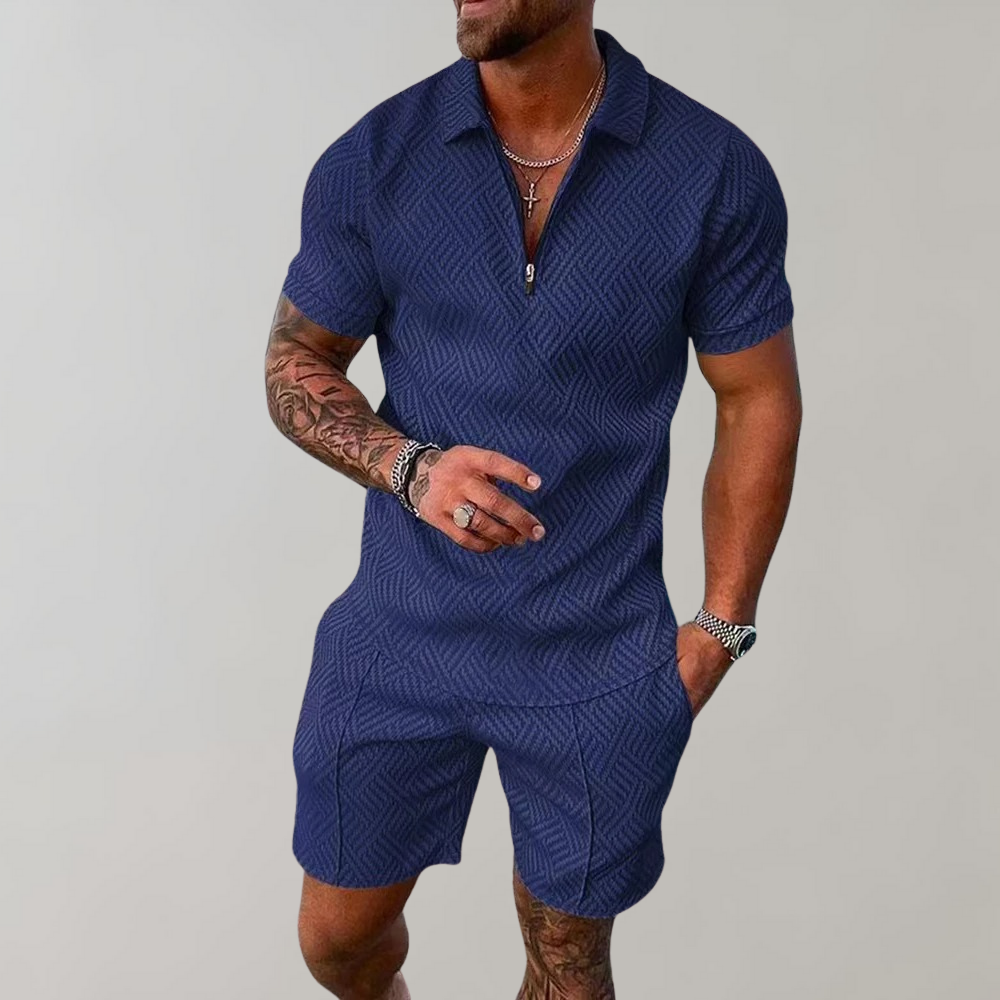 Variant image for Herr Polo och Shorts Set Polyester För Avslappnad Stil-19