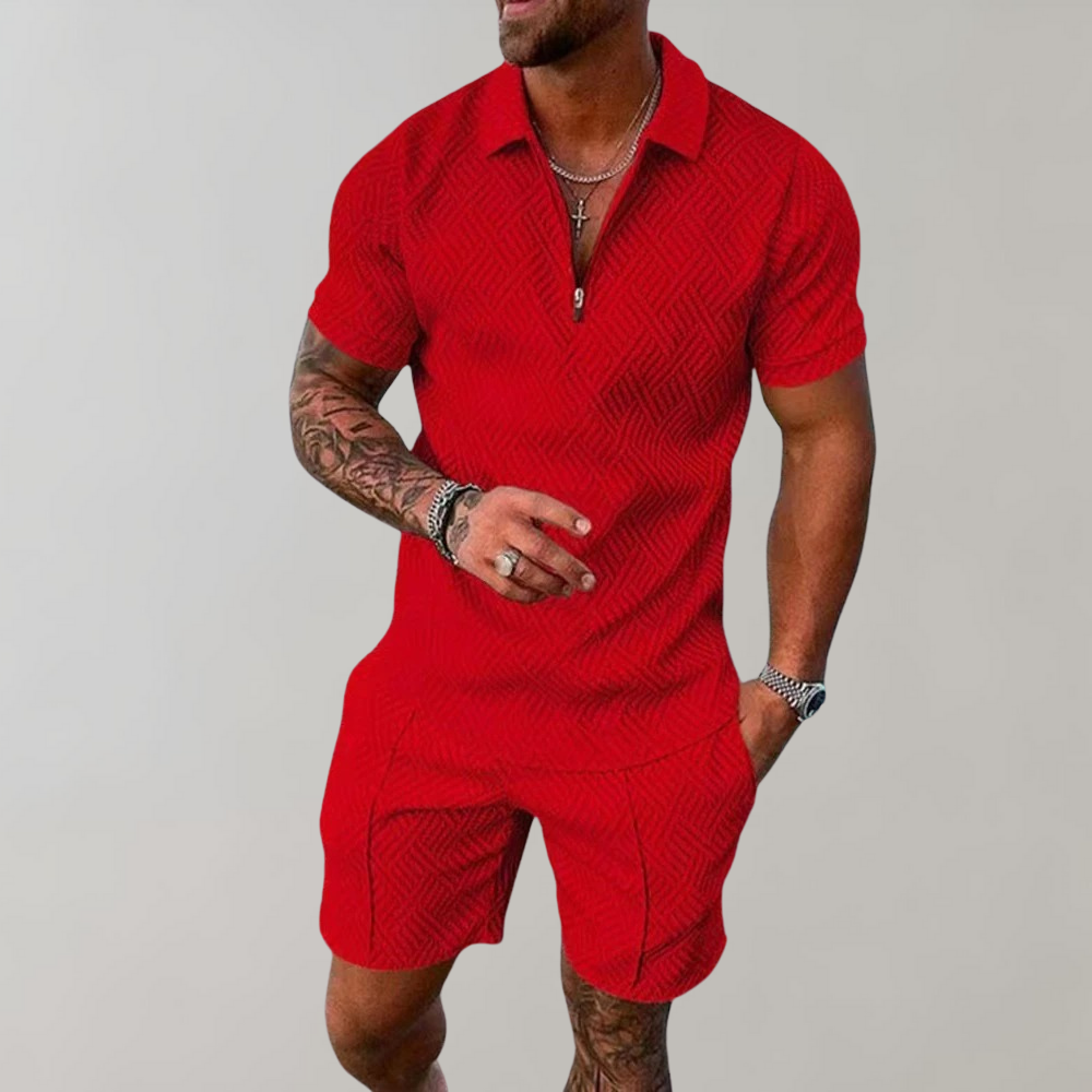 Variant image for Herr Polo och Shorts Set Polyester För Avslappnad Stil-25