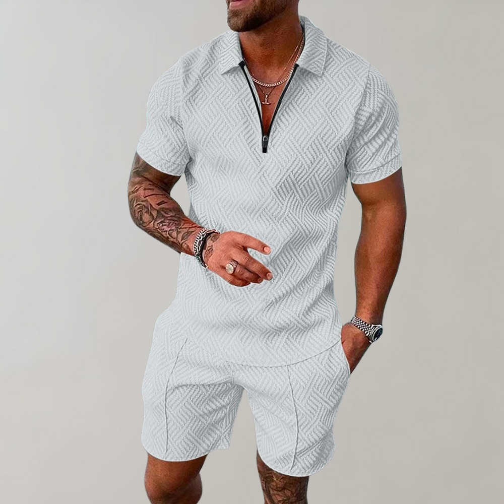 Variant image for Herr Polo och Shorts Set Polyester För Avslappnad Stil-31