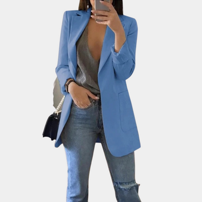 Kvinnor Blazer Klassisk Stil Polyester-2