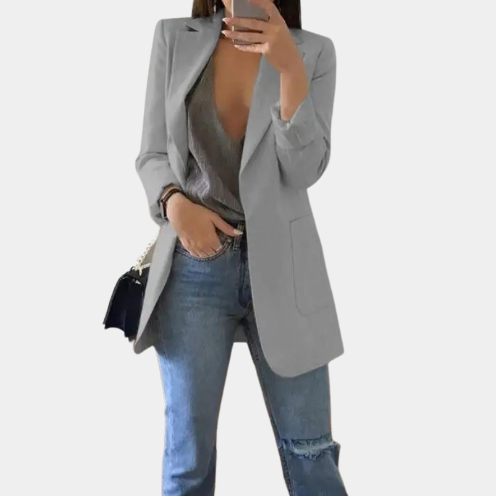Kvinnor Blazer Klassisk Stil Polyester-3