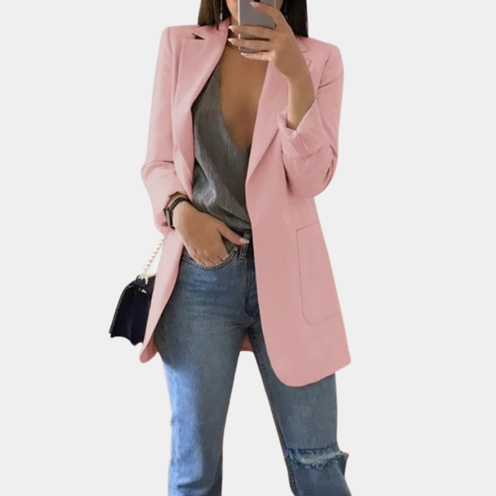 Kvinnor Blazer Klassisk Stil Polyester-5