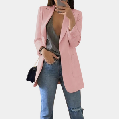 Kvinnor Blazer Klassisk Stil Polyester-5