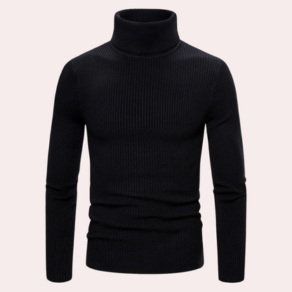 Dam Turtleneck Tröja Långa Ärmar Bomull Elegant Komfort-3