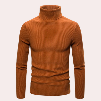 Dam Turtleneck Tröja Långa Ärmar Bomull Elegant Komfort-5