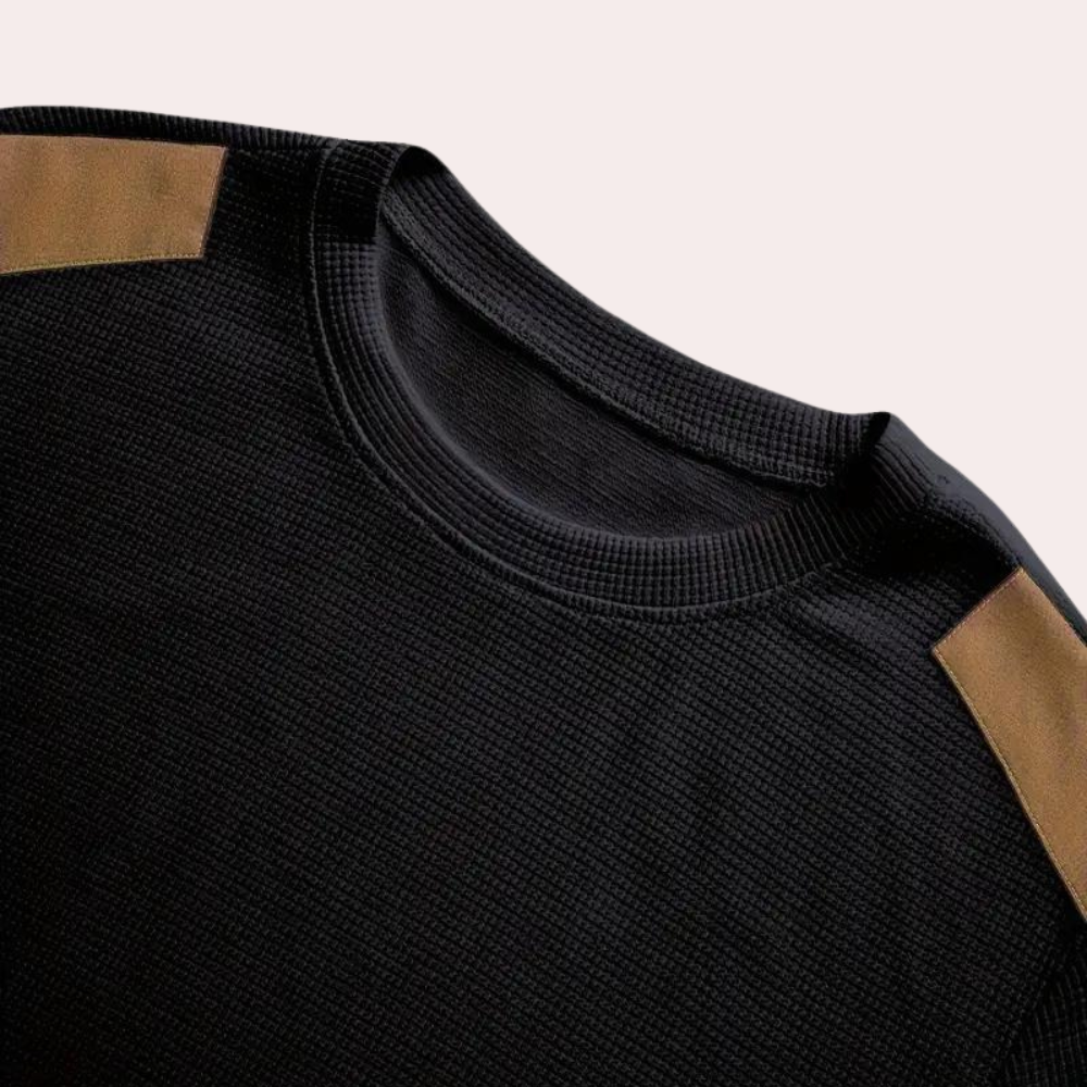 Herrskjorta Långärmad Klassisk Stickad Blandat Tyg-2